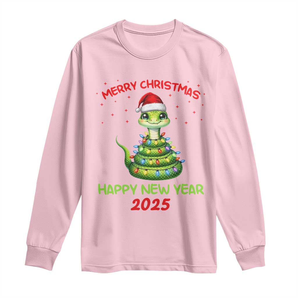 Year Of The Snake 2025 Long Sleeve Shirt Merry Christmas And Happy New Year Cute Snake