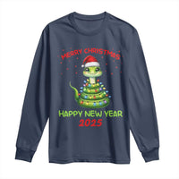 Year Of The Snake 2025 Long Sleeve Shirt Merry Christmas And Happy New Year Cute Snake