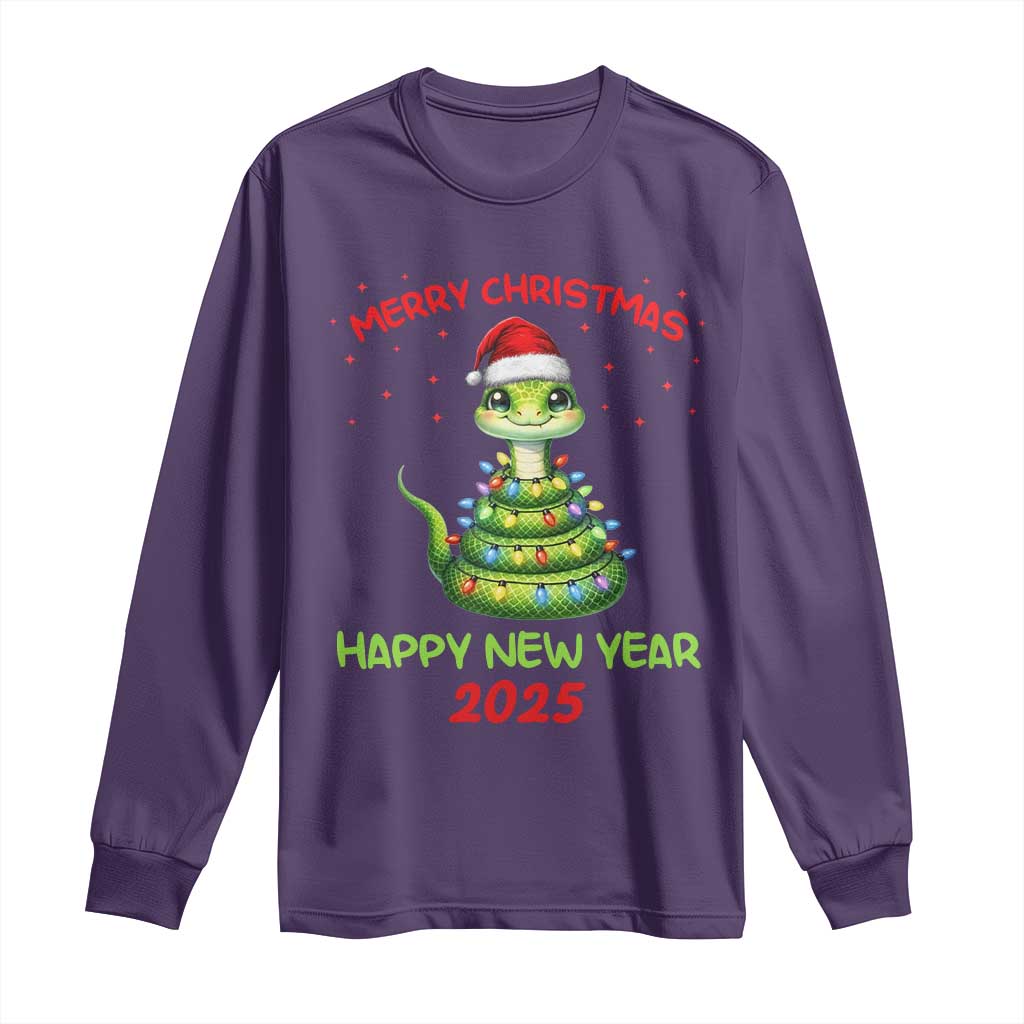 Year Of The Snake 2025 Long Sleeve Shirt Merry Christmas And Happy New Year Cute Snake
