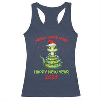 Year Of The Snake 2025 Racerback Tank Top Merry Christmas And Happy New Year Cute Snake