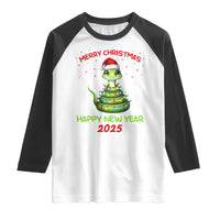 Year Of The Snake 2025 Raglan Shirt Merry Christmas And Happy New Year Cute Snake