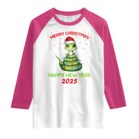 Year Of The Snake 2025 Raglan Shirt Merry Christmas And Happy New Year Cute Snake
