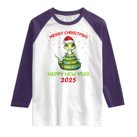 Year Of The Snake 2025 Raglan Shirt Merry Christmas And Happy New Year Cute Snake