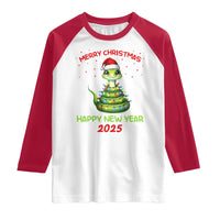 Year Of The Snake 2025 Raglan Shirt Merry Christmas And Happy New Year Cute Snake