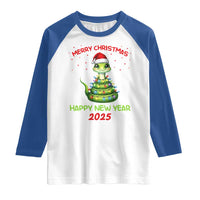 Year Of The Snake 2025 Raglan Shirt Merry Christmas And Happy New Year Cute Snake