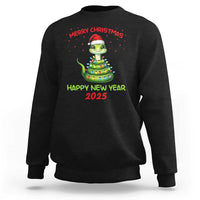 Year Of The Snake 2025 Sweatshirt Merry Christmas And Happy New Year Cute Snake - Wonder Print Shop