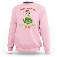 Year Of The Snake 2025 Sweatshirt Merry Christmas And Happy New Year Cute Snake - Wonder Print Shop