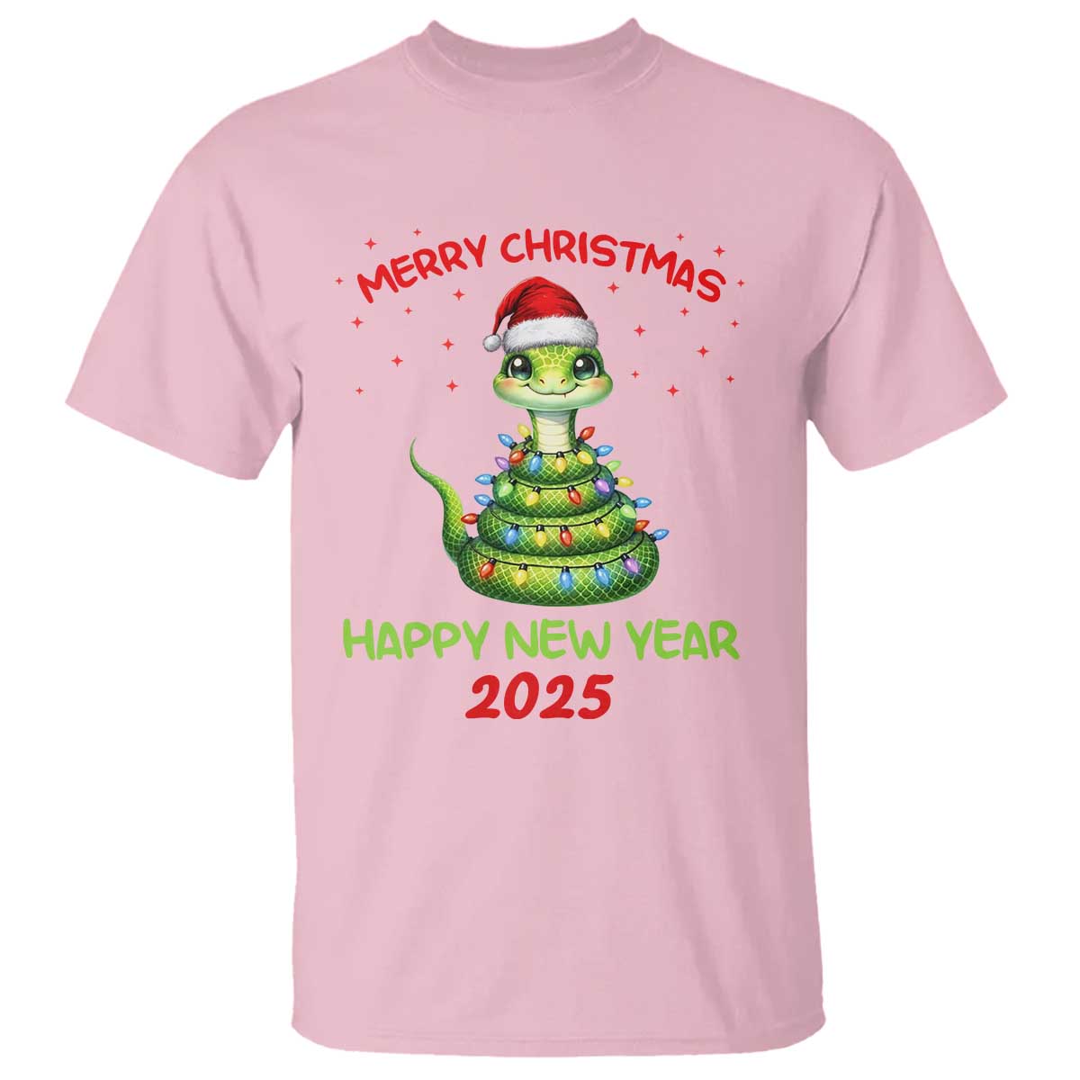 Year Of The Snake 2025 T Shirt Merry Christmas And Happy New Year Cute Snake - Wonder Print Shop
