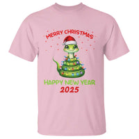 Year Of The Snake 2025 T Shirt Merry Christmas And Happy New Year Cute Snake - Wonder Print Shop