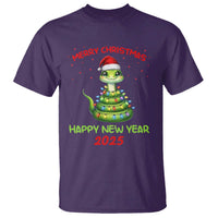 Year Of The Snake 2025 T Shirt Merry Christmas And Happy New Year Cute Snake - Wonder Print Shop