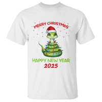 Year Of The Snake 2025 T Shirt Merry Christmas And Happy New Year Cute Snake - Wonder Print Shop