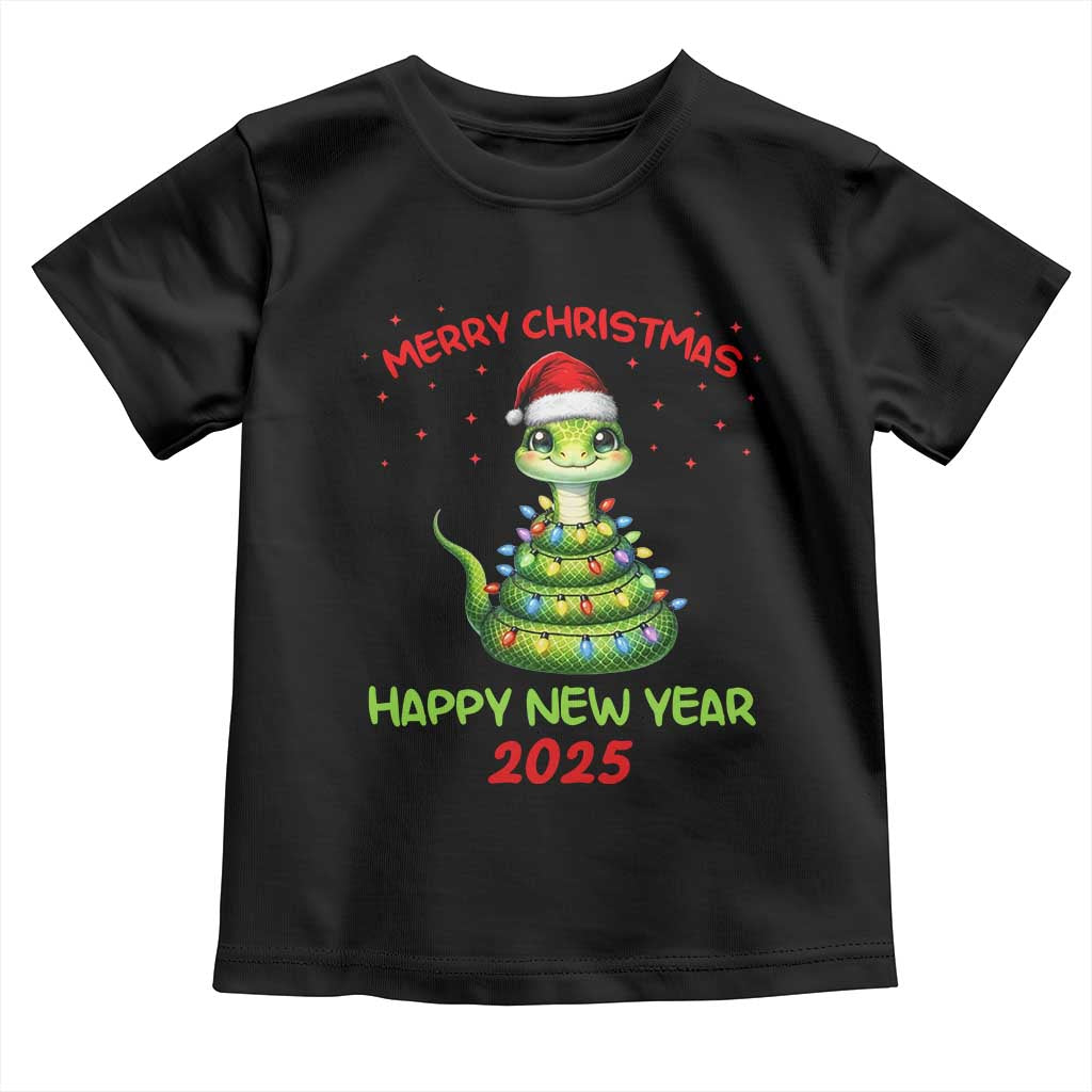 Year Of The Snake 2025 Toddler T Shirt Merry Christmas And Happy New Year Cute Snake