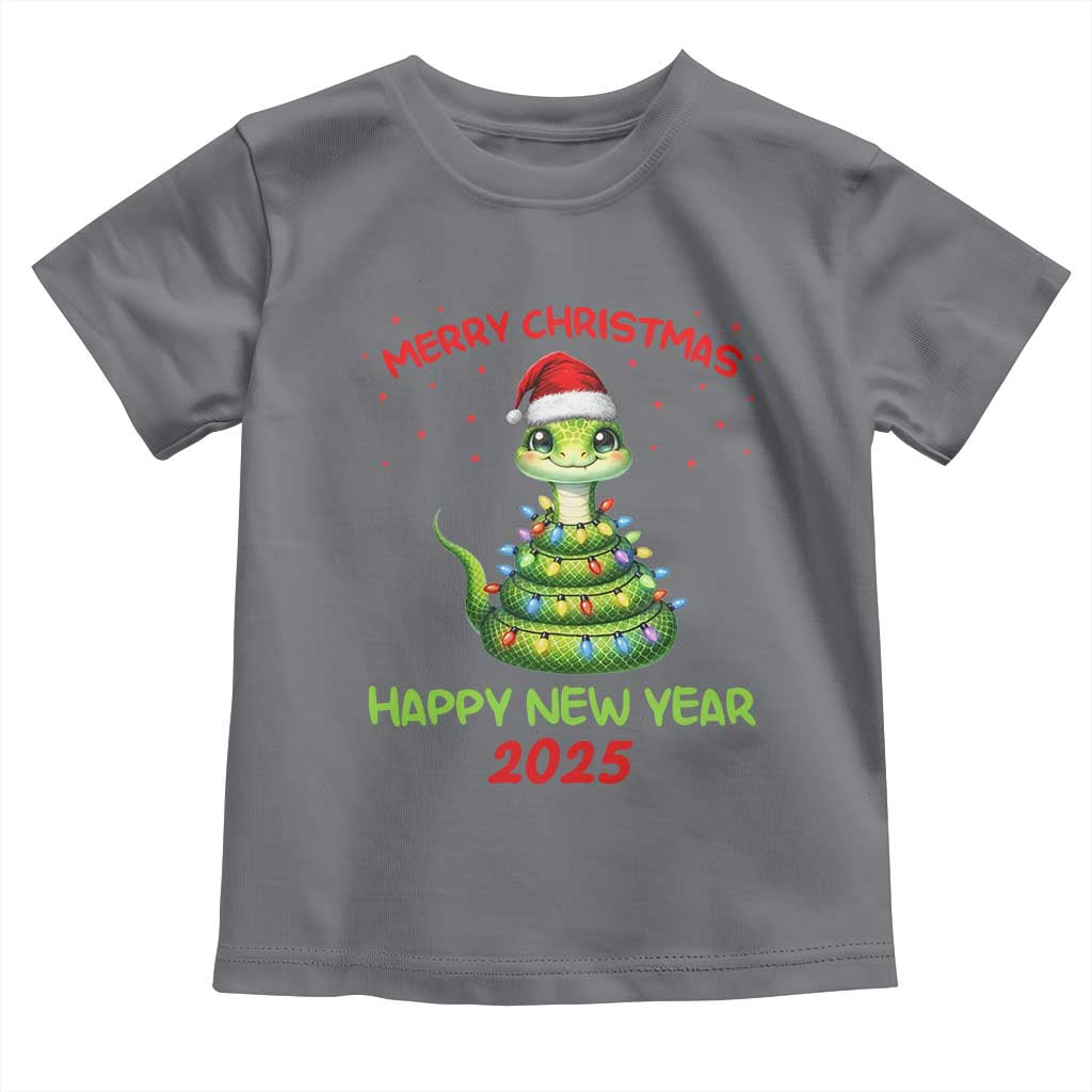 Year Of The Snake 2025 Toddler T Shirt Merry Christmas And Happy New Year Cute Snake