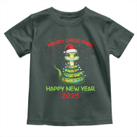 Year Of The Snake 2025 Toddler T Shirt Merry Christmas And Happy New Year Cute Snake