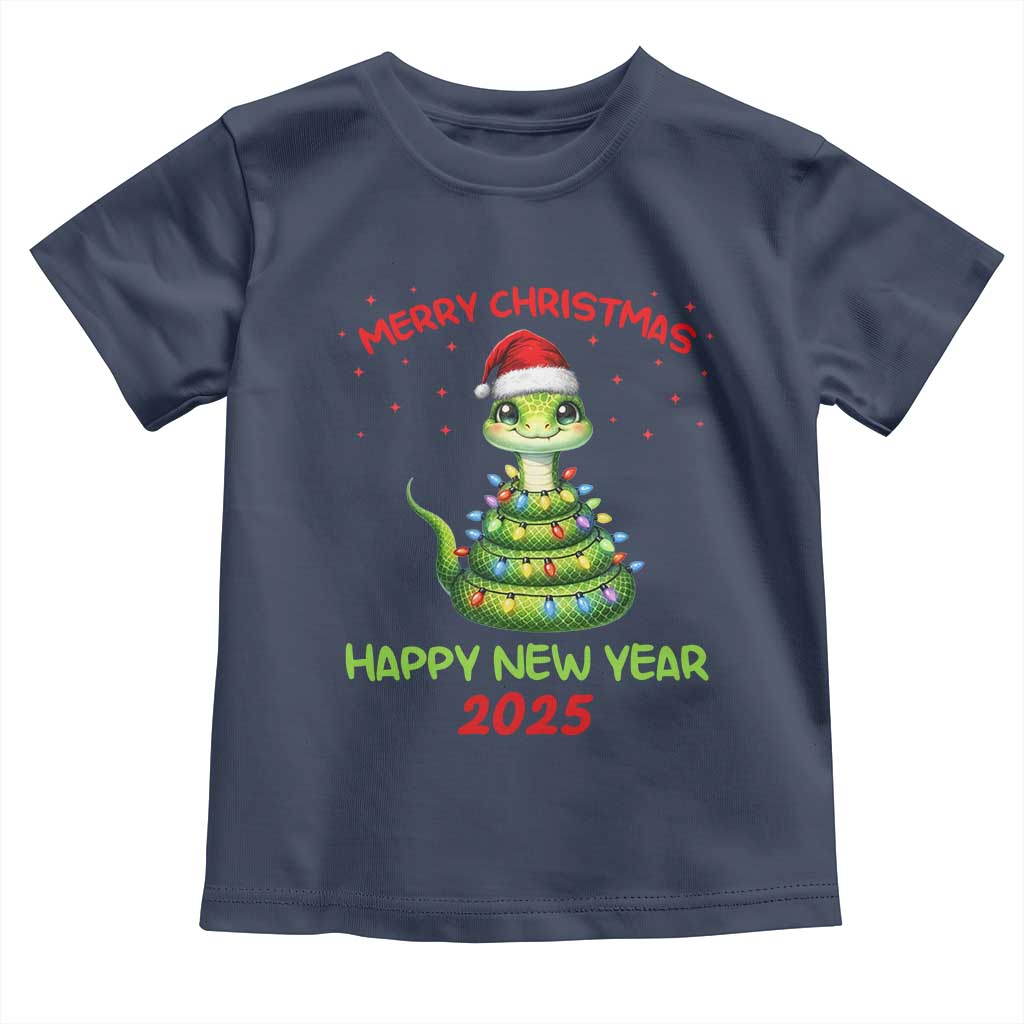Year Of The Snake 2025 Toddler T Shirt Merry Christmas And Happy New Year Cute Snake