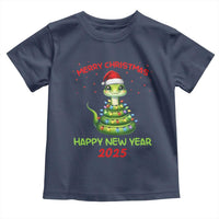 Year Of The Snake 2025 Toddler T Shirt Merry Christmas And Happy New Year Cute Snake