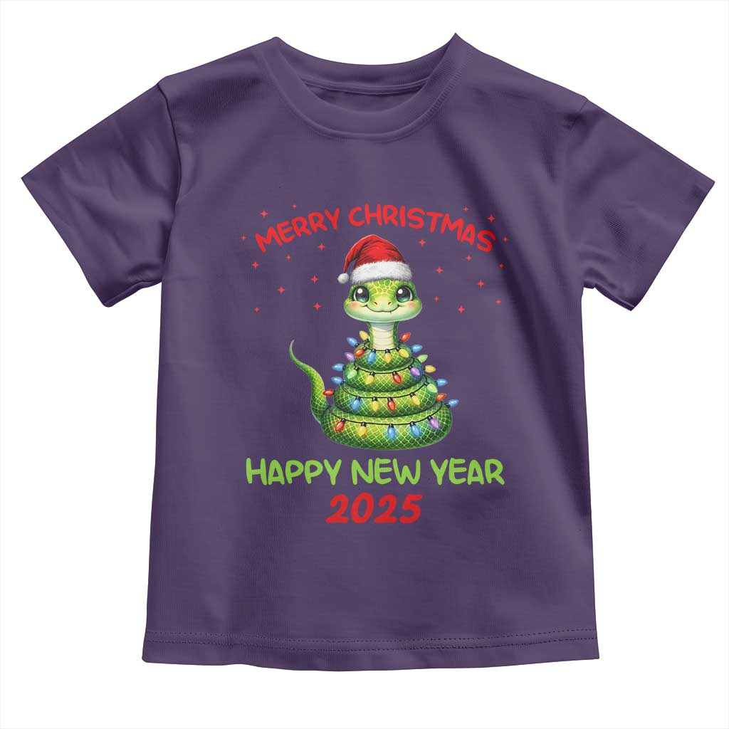 Year Of The Snake 2025 Toddler T Shirt Merry Christmas And Happy New Year Cute Snake