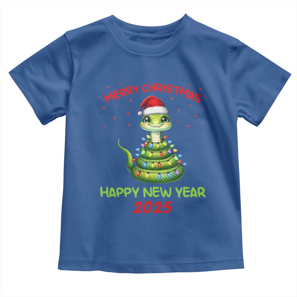 Year Of The Snake 2025 Toddler T Shirt Merry Christmas And Happy New Year Cute Snake