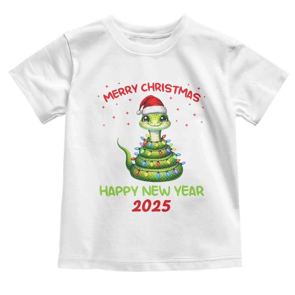 Year Of The Snake 2025 Toddler T Shirt Merry Christmas And Happy New Year Cute Snake