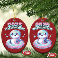 Year Of The Snake 2025 Christmas Ornament Cute Snake Happy New Year - Wonder Print Shop