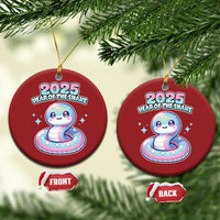Year Of The Snake 2025 Christmas Ornament Cute Snake Happy New Year - Wonder Print Shop