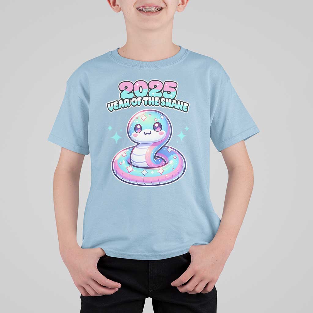 Year Of The Snake 2025 T Shirt For Kid Cute Snake Happy New Year - Wonder Print Shop