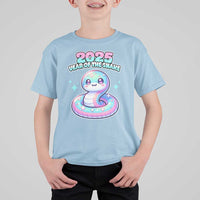 Year Of The Snake 2025 T Shirt For Kid Cute Snake Happy New Year - Wonder Print Shop
