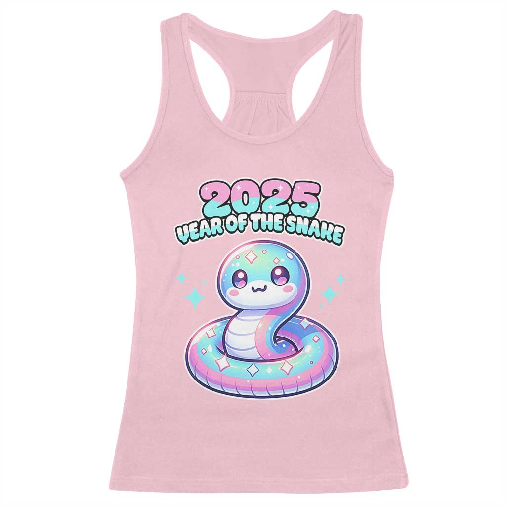 Year Of The Snake 2025 Racerback Tank Top Cute Snake Happy New Year