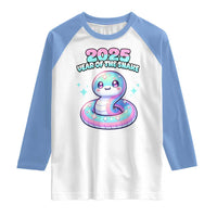Year Of The Snake 2025 Raglan Shirt Cute Snake Happy New Year