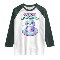 Year Of The Snake 2025 Raglan Shirt Cute Snake Happy New Year