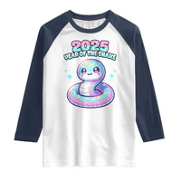 Year Of The Snake 2025 Raglan Shirt Cute Snake Happy New Year