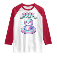 Year Of The Snake 2025 Raglan Shirt Cute Snake Happy New Year