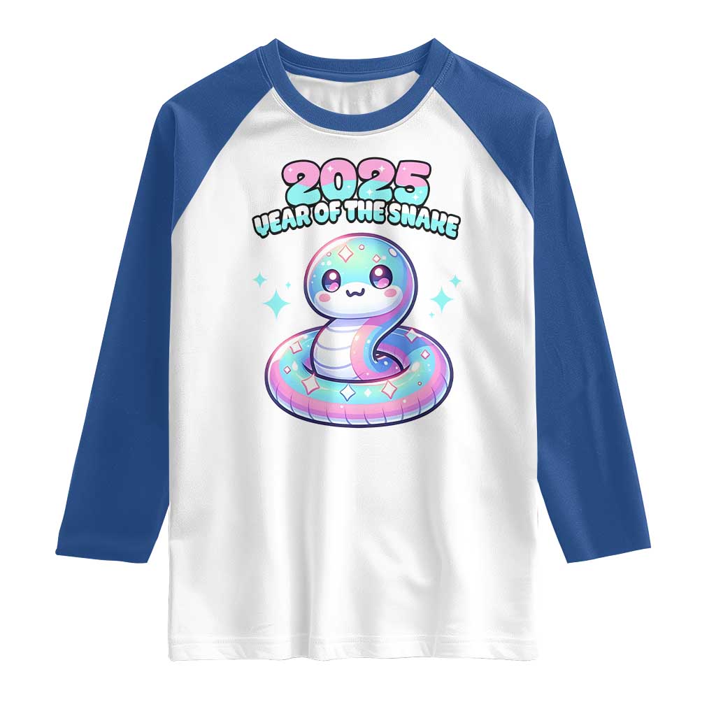 Year Of The Snake 2025 Raglan Shirt Cute Snake Happy New Year