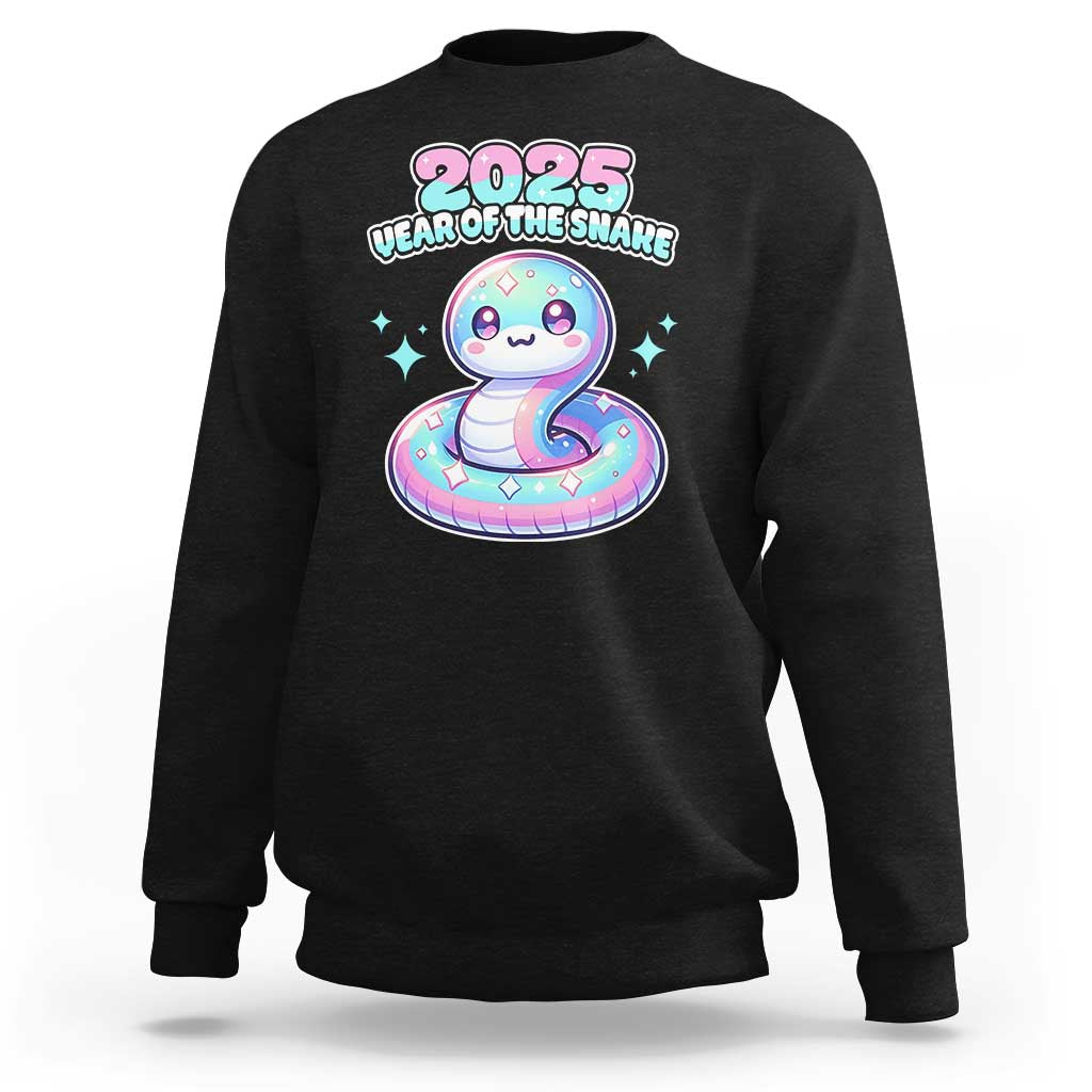 Year Of The Snake 2025 Sweatshirt Cute Snake Happy New Year - Wonder Print Shop