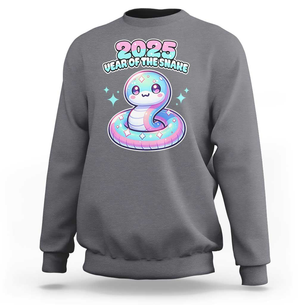 Year Of The Snake 2025 Sweatshirt Cute Snake Happy New Year - Wonder Print Shop
