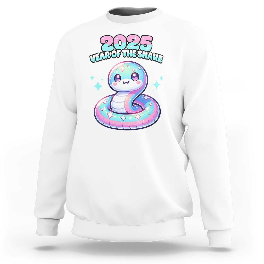 Year Of The Snake 2025 Sweatshirt Cute Snake Happy New Year - Wonder Print Shop