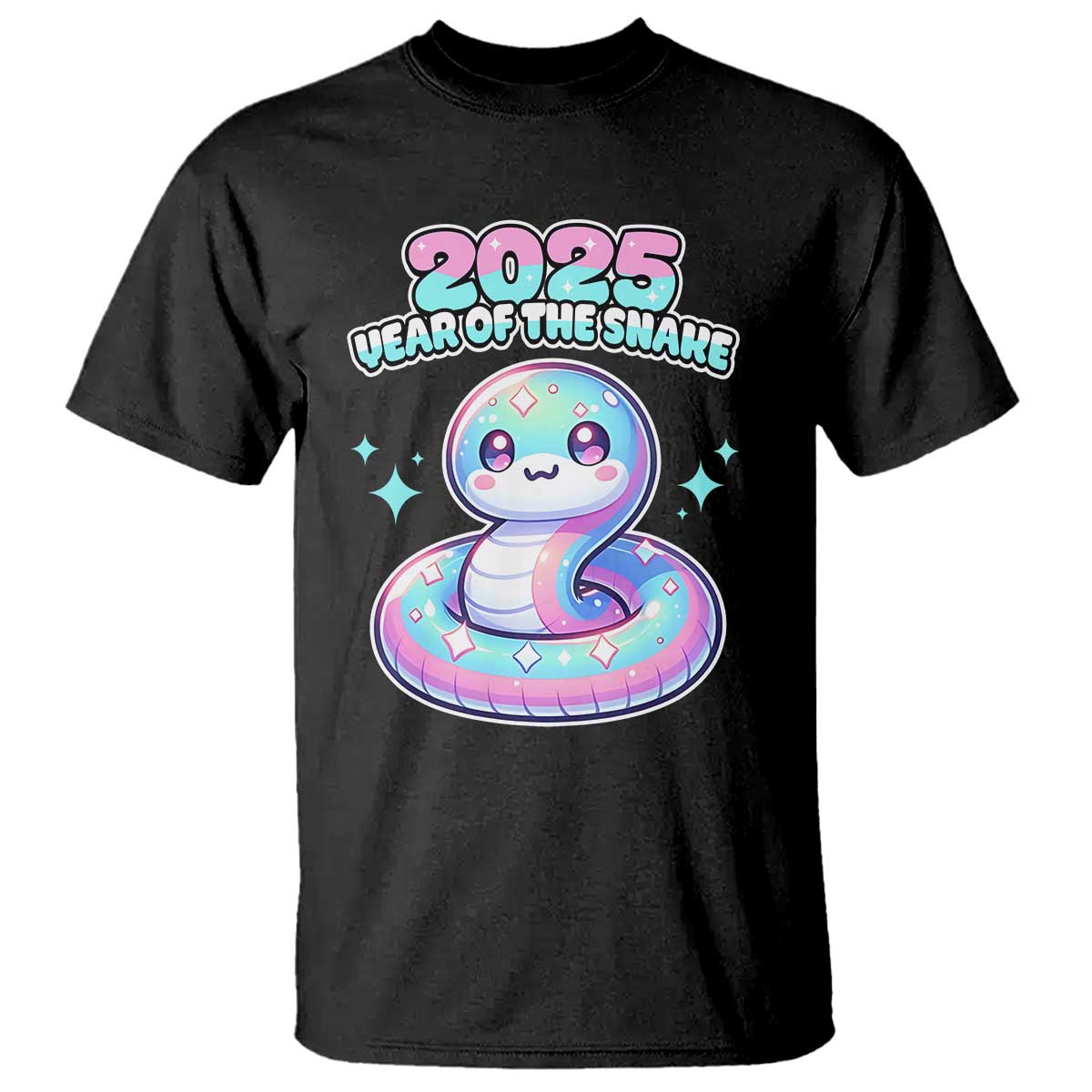 Year Of The Snake 2025 T Shirt Cute Snake Happy New Year - Wonder Print Shop