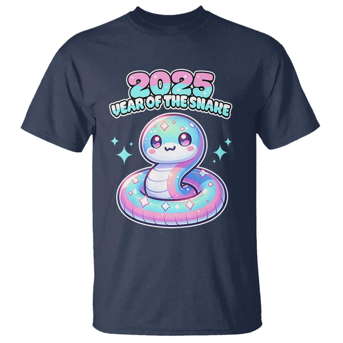 Year Of The Snake 2025 T Shirt Cute Snake Happy New Year - Wonder Print Shop