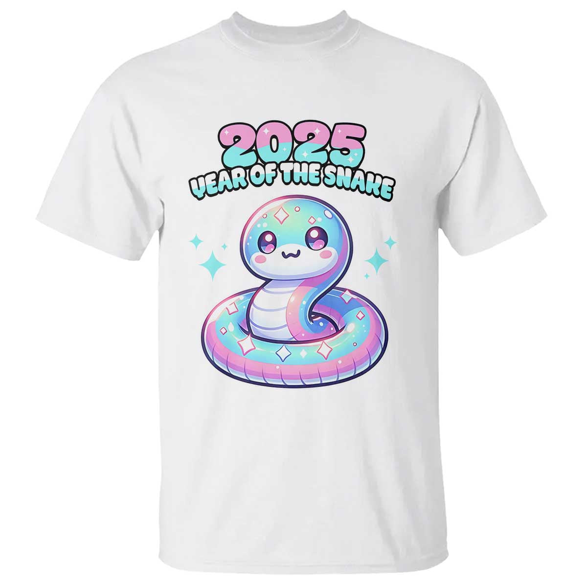 Year Of The Snake 2025 T Shirt Cute Snake Happy New Year - Wonder Print Shop