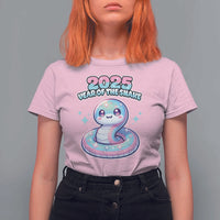 Year Of The Snake 2025 T Shirt For Women Cute Snake Happy New Year - Wonder Print Shop