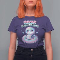Year Of The Snake 2025 T Shirt For Women Cute Snake Happy New Year - Wonder Print Shop