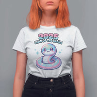 Year Of The Snake 2025 T Shirt For Women Cute Snake Happy New Year - Wonder Print Shop
