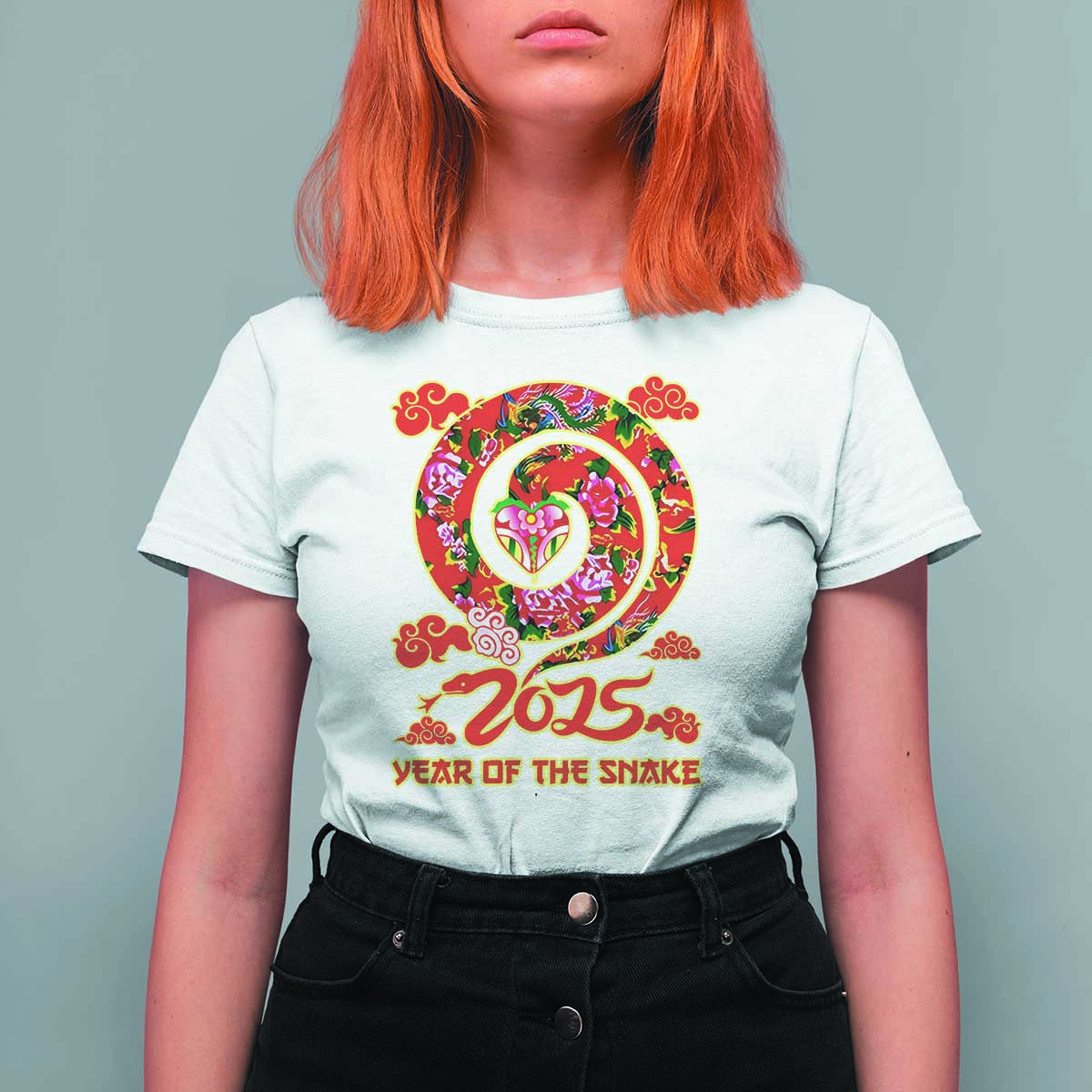 Lunar New Year 2025 T Shirt For Women Year Of The Snake China Traditional - Wonder Print Shop