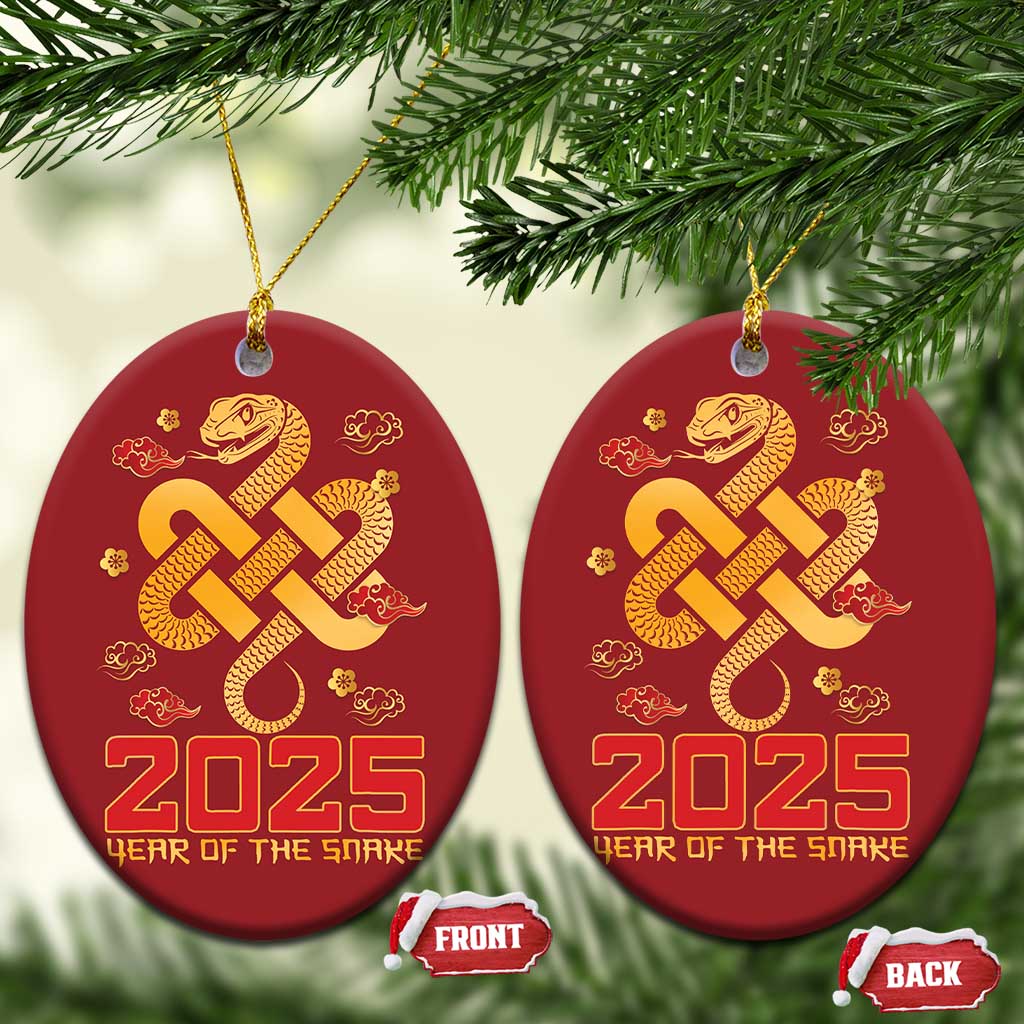 Year Of The Snake 2025 Christmas Ornament Lunar New Year Chinese Traditional - Wonder Print Shop