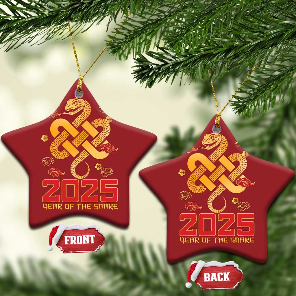 Year Of The Snake 2025 Christmas Ornament Lunar New Year Chinese Traditional - Wonder Print Shop