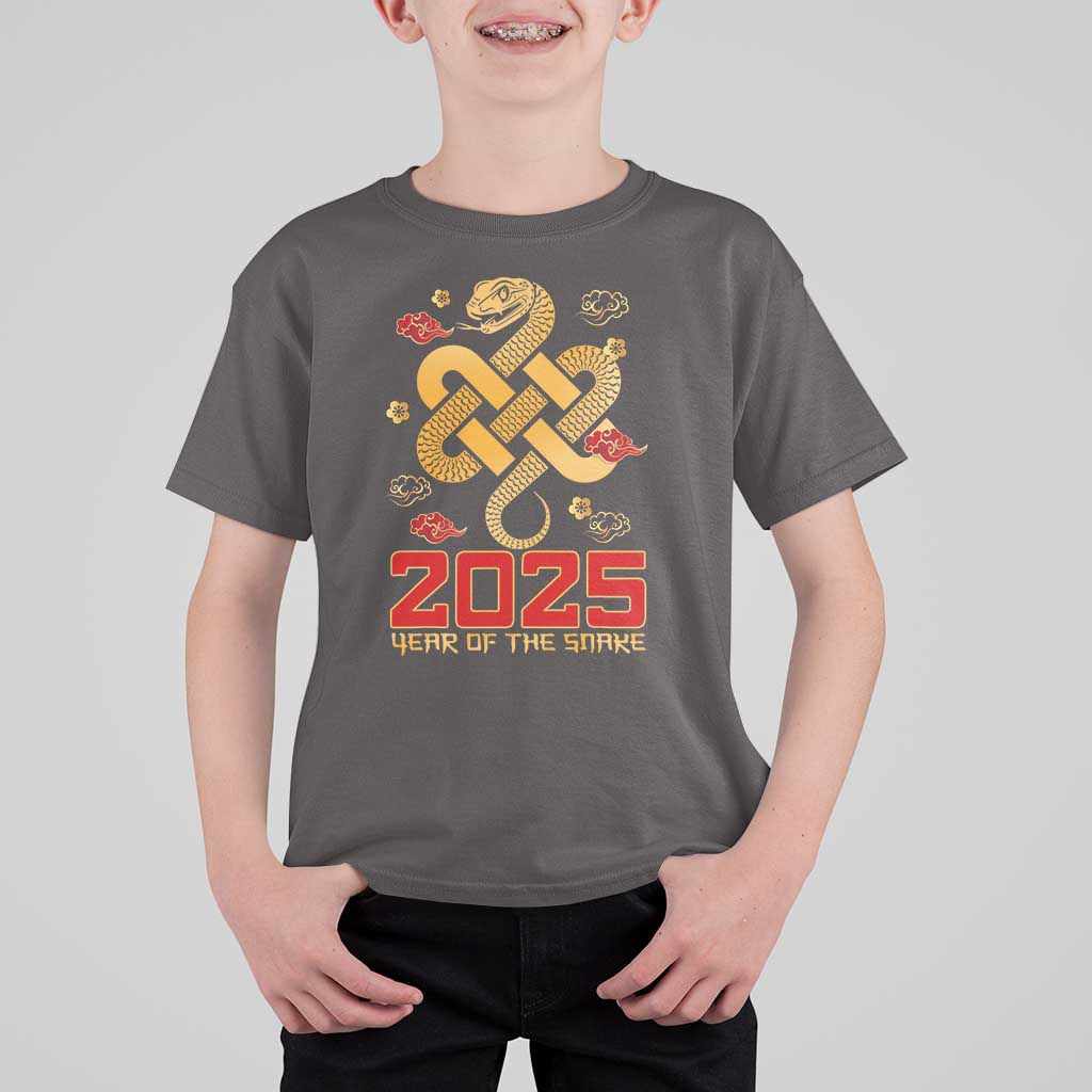 Year Of The Snake 2025 T Shirt For Kid Lunar New Year Chinese Traditional - Wonder Print Shop