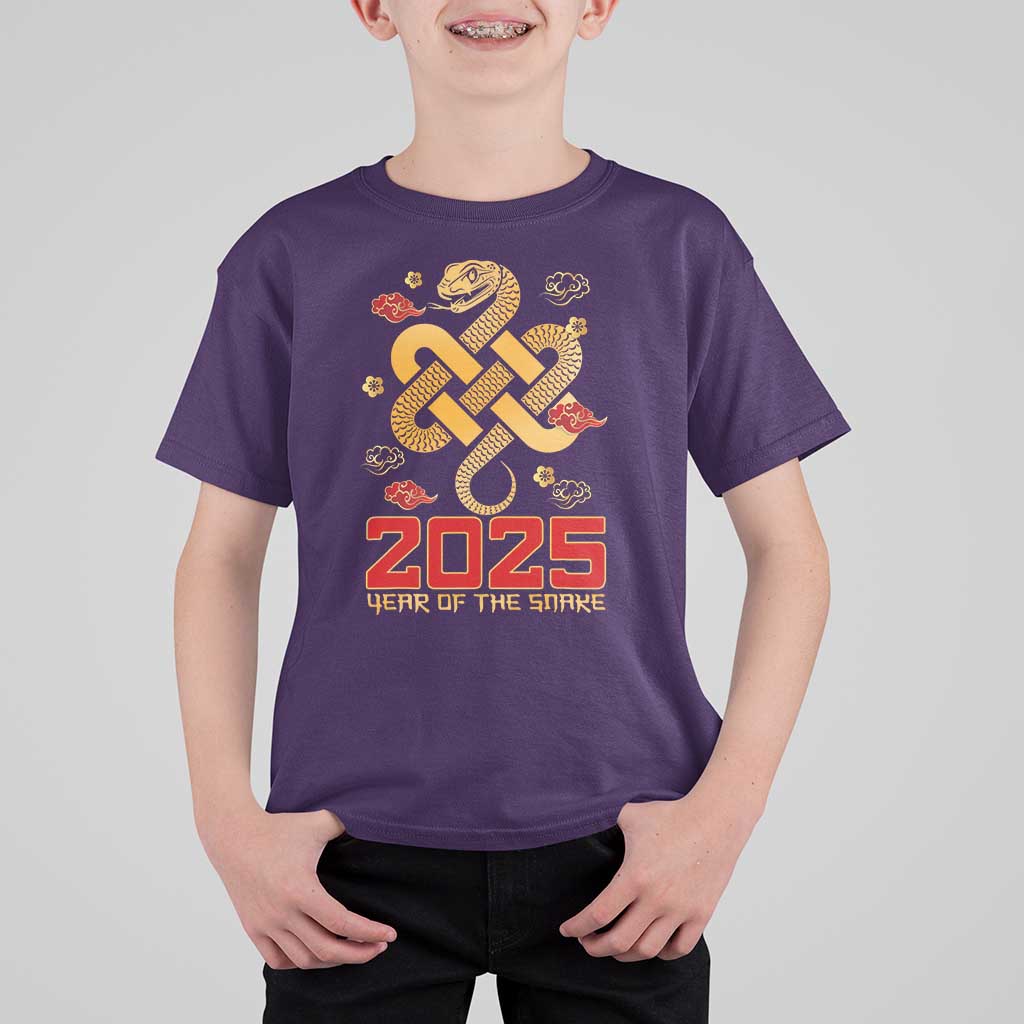 Year Of The Snake 2025 T Shirt For Kid Lunar New Year Chinese Traditional - Wonder Print Shop