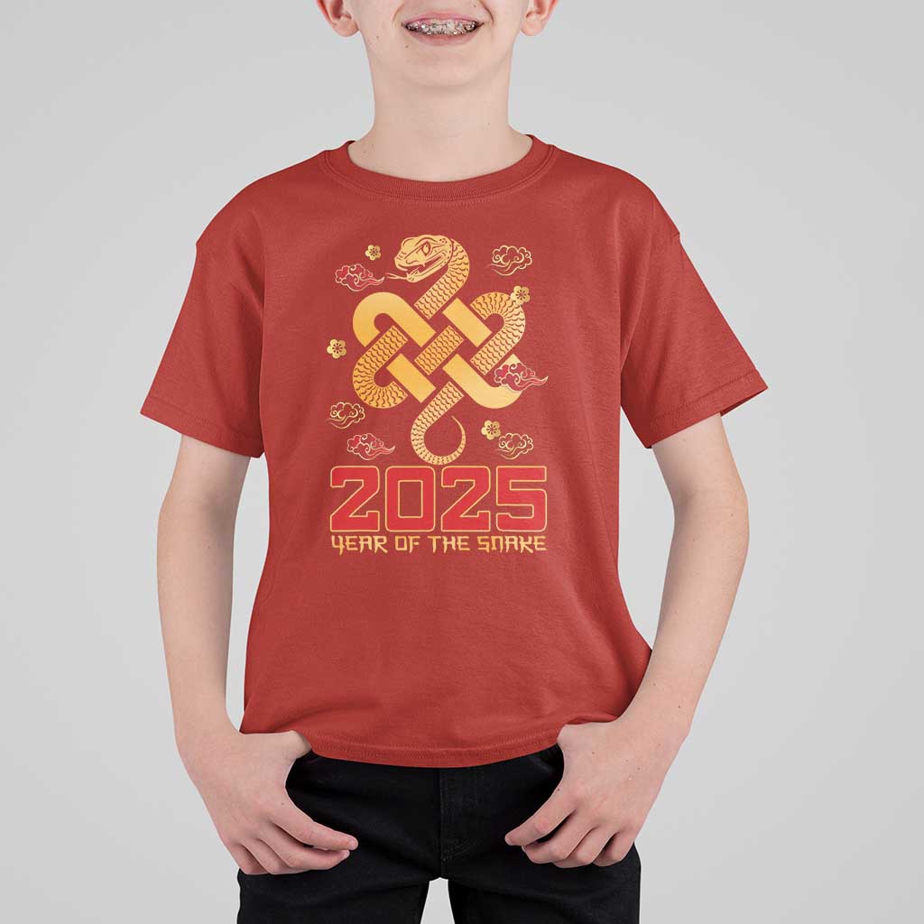 Year Of The Snake 2025 T Shirt For Kid Lunar New Year Chinese Traditional - Wonder Print Shop