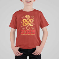 Year Of The Snake 2025 T Shirt For Kid Lunar New Year Chinese Traditional - Wonder Print Shop