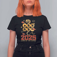 Year Of The Snake 2025 T Shirt For Women Lunar New Year Chinese Traditional - Wonder Print Shop